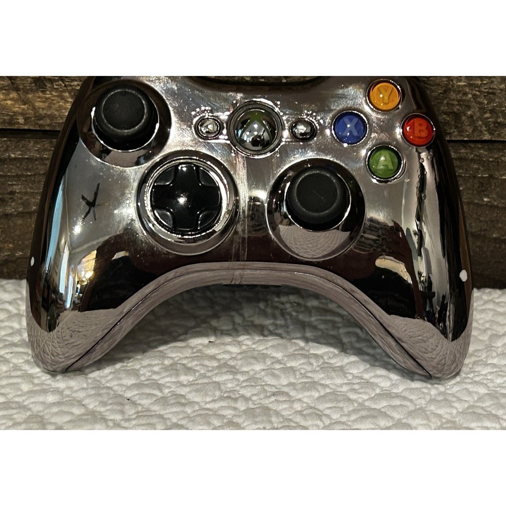 Microsoft Xbox 360 Controller Special Edition Silver Chrome - PARTS OR REPAIR